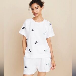 Lou & Grey Pickleball Cozy Cotton Terry Tee and Shorts Set